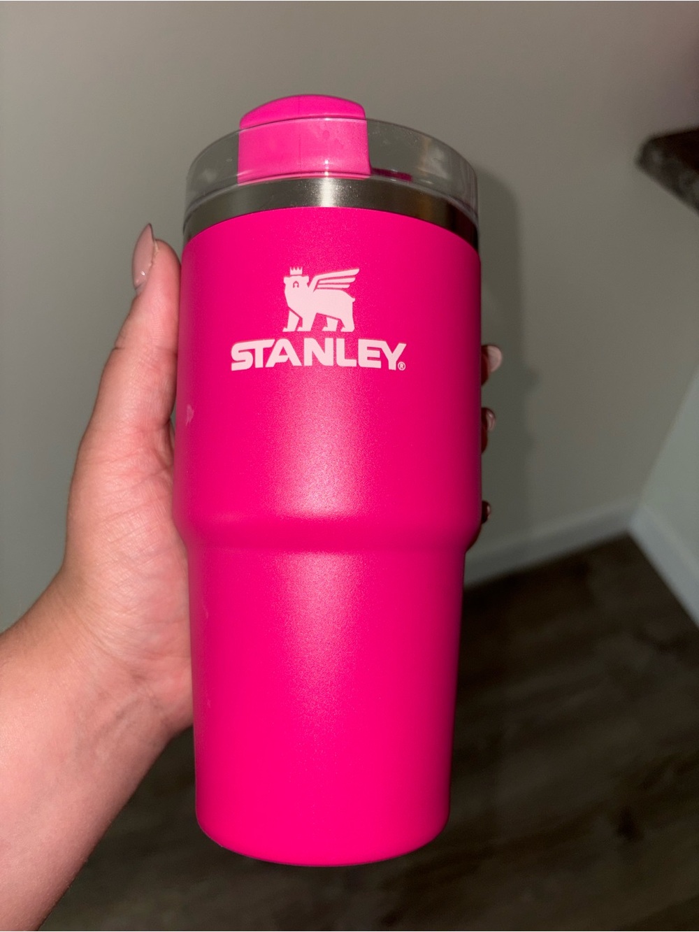 Stanley Hot Pink Stainless Insulated Tumbler with Clear Lid